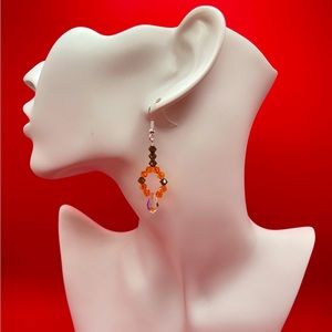 Handmade Fall Foliage Collection Crystal Drop Earrings